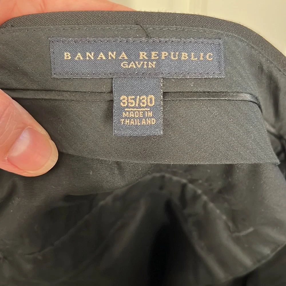 EUC Banana Republic black wool dress pants. 35/30 - Picture 2 of 9